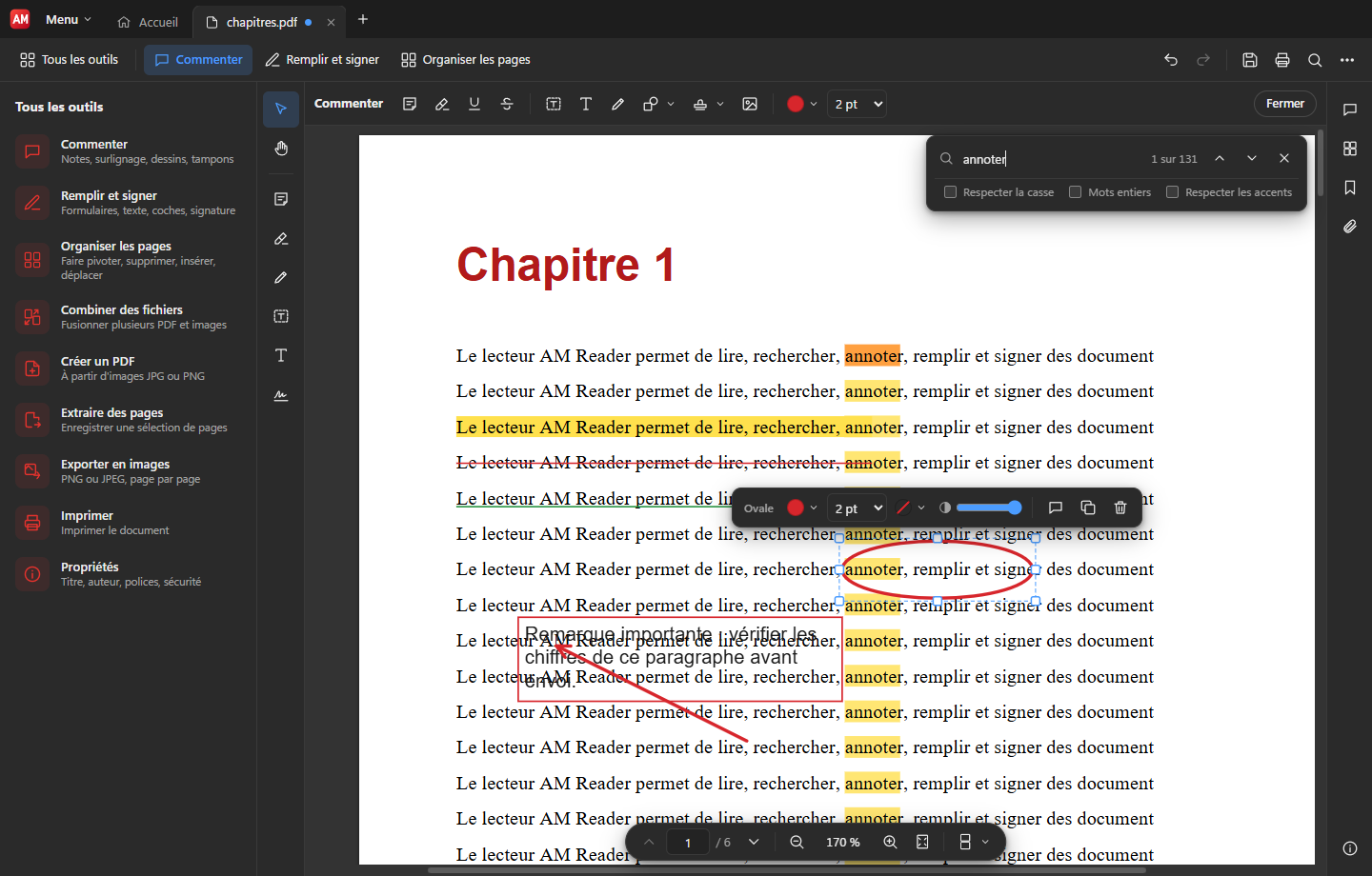AM Reader : annotation d'un document